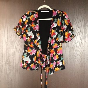 23. Zara Floral Wrap Top